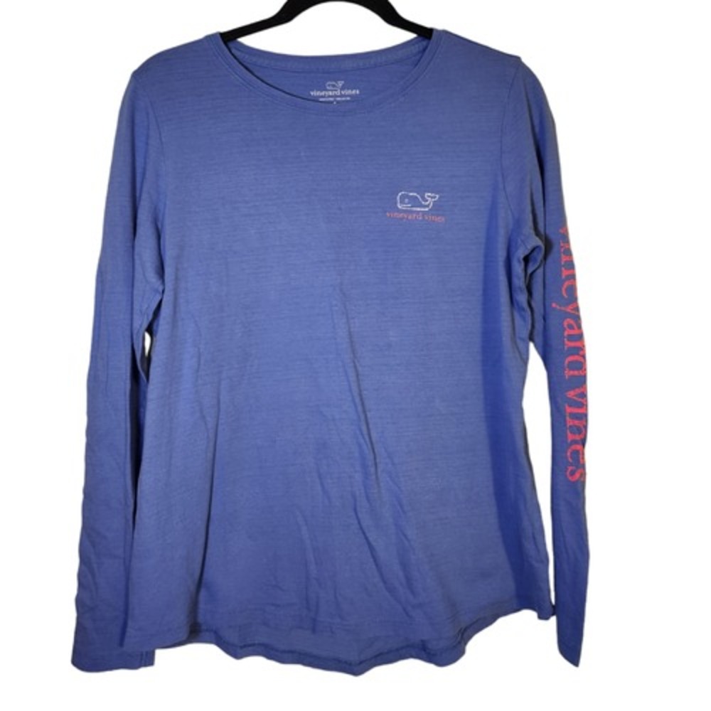 Vineyard Vines Long Sleeve T Shirt Whale Graphic Periwinkle Blue‎